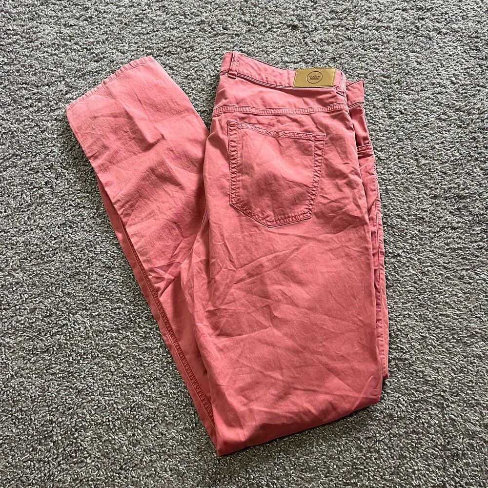Peter Millar Seaside Pima Cotton Chino Pants Stretch Pink Dyed Mens Size 35x32
